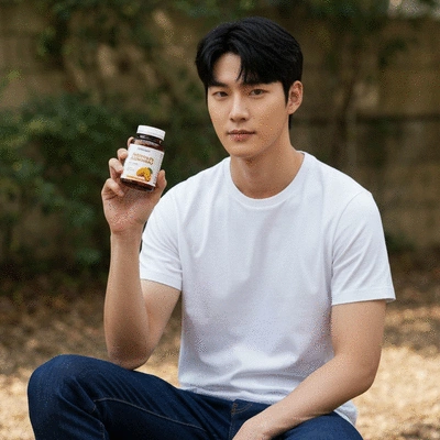 Person holding a bottle of African mango supplements, lifestyle shot